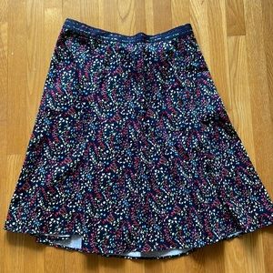 Christopher & Banks Womens 14 Petite 14P A-Line Skirt Black w/ Colorful